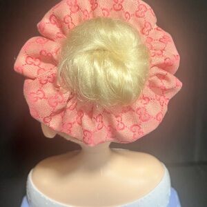 Pink Patterned Hair Scrunchie